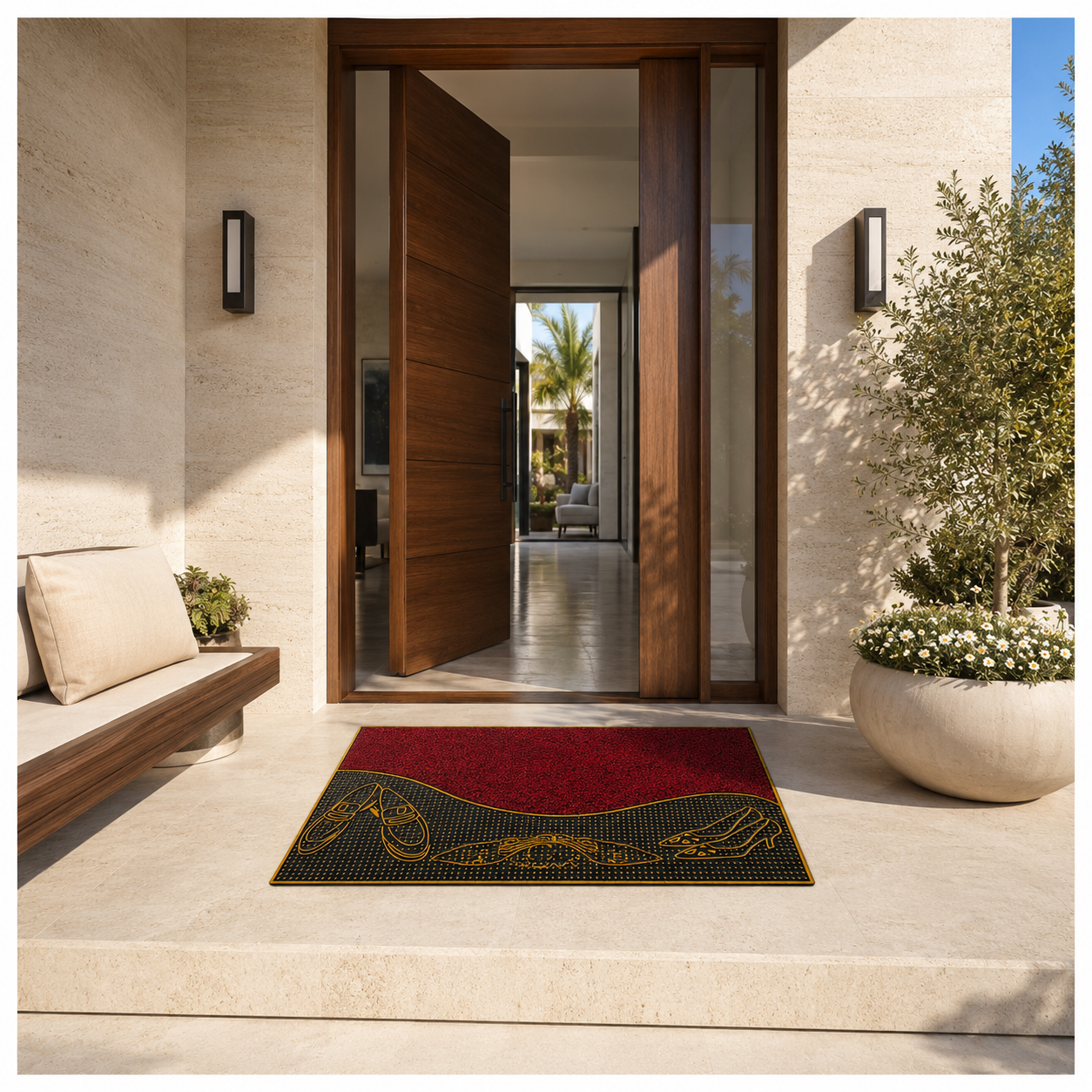Heavy Outdoor Entrance Door Mat 70 x 40 cm | Non-Slip Dirt Trapper Rug