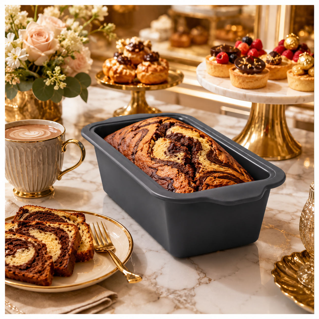 Essential Grey Reinforced Silicone Loaf Pan – BPA Free Baking Mould - 24cm