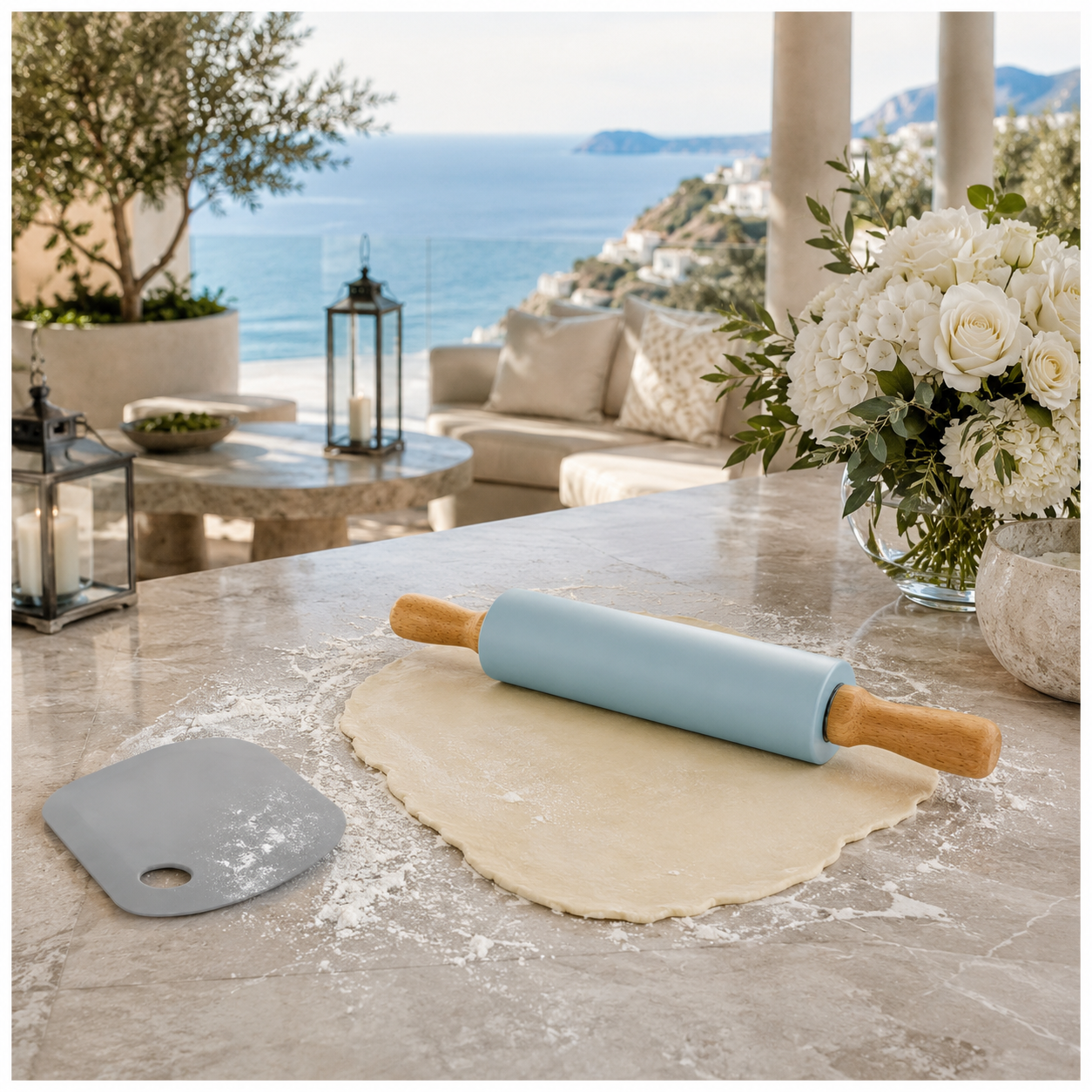 A stylish baking set made for rolling, shaping, lifting and scraping