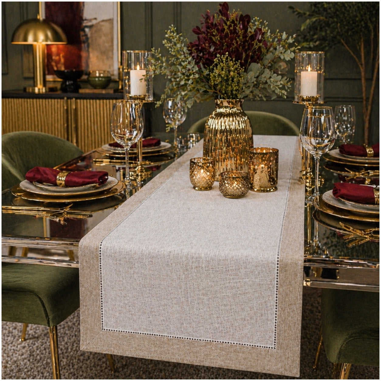 Beautiful Linen-Look Table Runner – 40 x 180 cm – Elegant Dining Runner