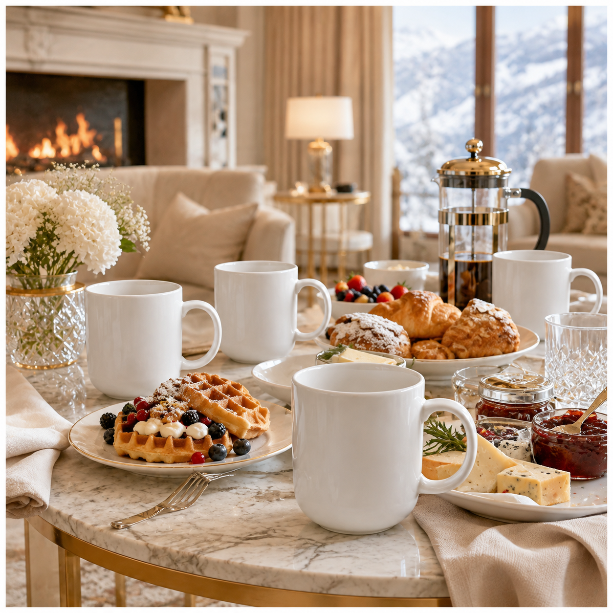 Essential 18-Piece White Ceramic Mug Set for Tea, Coffee and Entertaining