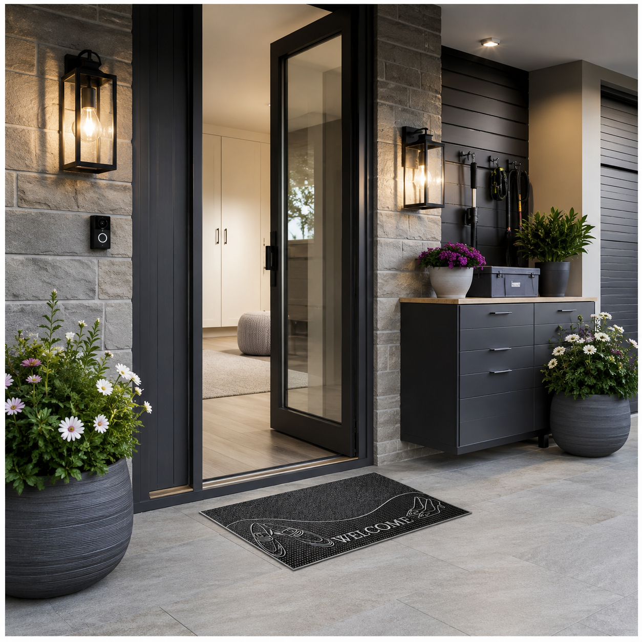 Heavy Outdoor Entrance Door Mat 70 x 40 cm | Non-Slip Dirt Trapper Rug