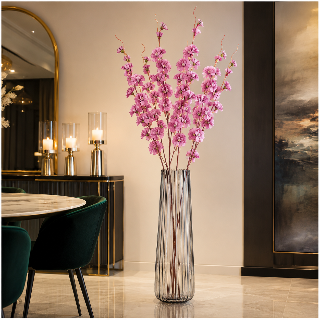 Beautiful Cherry Blossom Stems – 85cm, 2-Pack, White or Pink Lilac