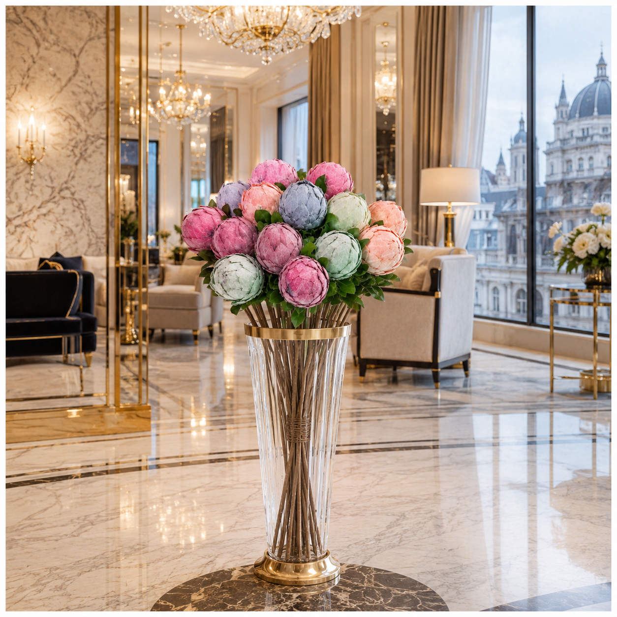 Protea Statement Bouquet – Luxury High End 12-Stem Decorative Arrangement