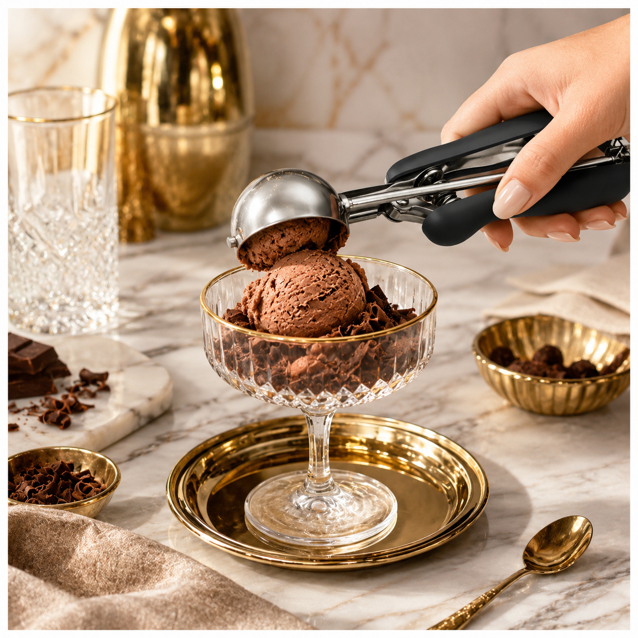 Stainless Steel Trigger Ice Cream-Cookie Scoop with Easy Release