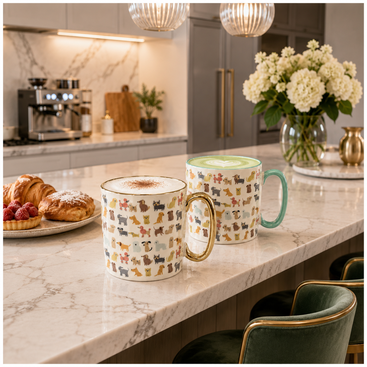 Classic Animal-Print Porcelain Mug Set of 2 –310ml - Hot and Cold Drinkware