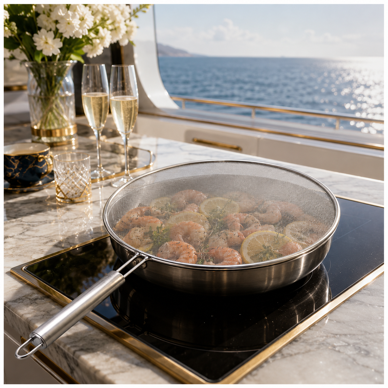 30cm Stainless Steel Splatter Screen with Easy-Grip Handl