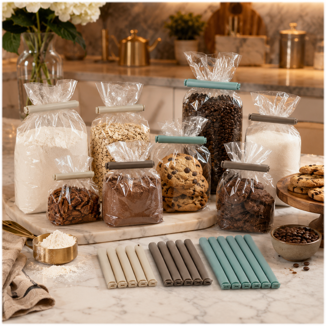 18-Piece Food Sealing Clip Set – 3 Sizes, Reusable Bag Clips for Preserving