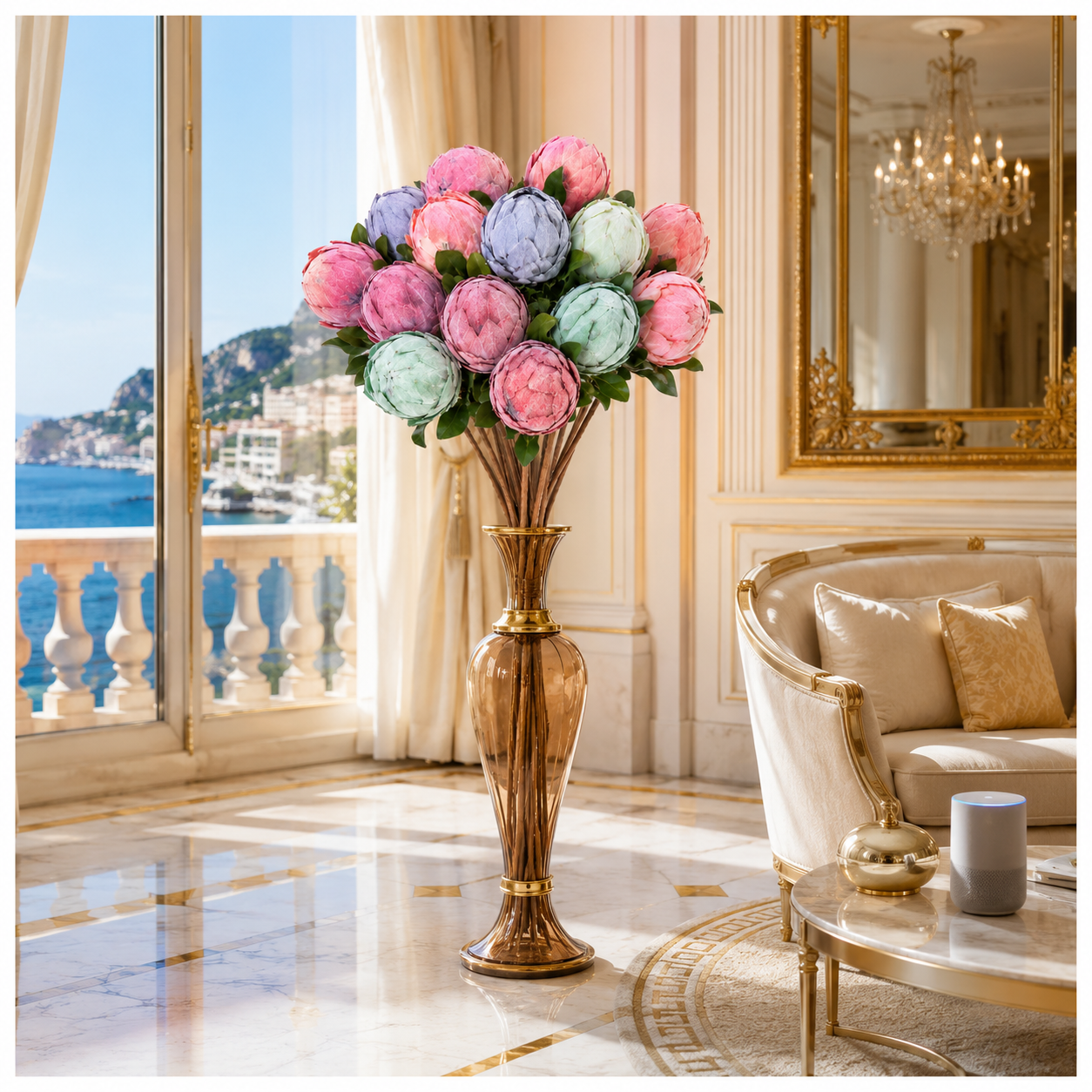 Protea Statement Bouquet – Luxury High End 12-Stem Decorative Arrangement
