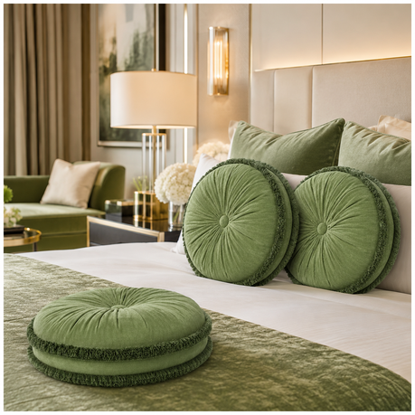 Elegant Round Velvet Scatter Cushion -43cm –Super Soft Throw Cushion