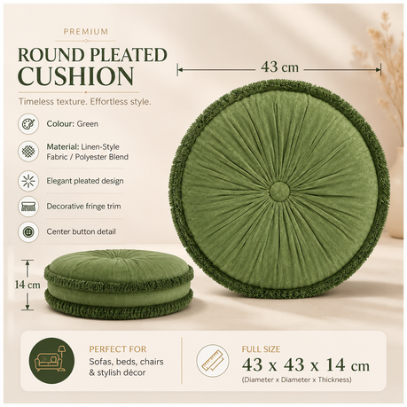 Elegant Round Velvet Scatter Cushion -43cm –Super Soft Throw Cushion