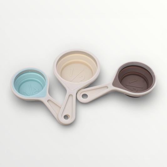 3 Piece Collapsible Silicone Measuring Cups Set for Baking and Cooking