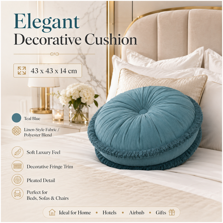 Elegant Round Velvet Scatter Cushion -43cm –Super Soft Throw Cushion