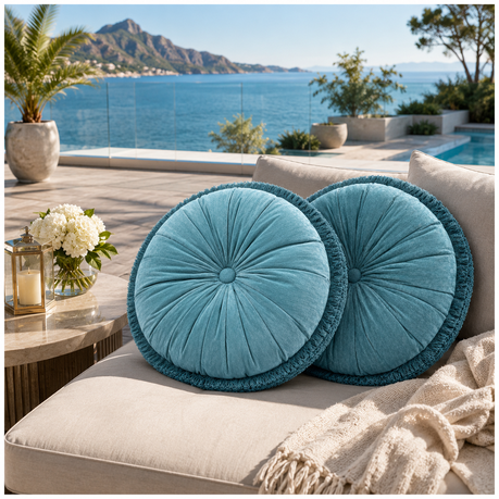 Elegant Round Velvet Scatter Cushion -43cm –Super Soft Throw Cushion