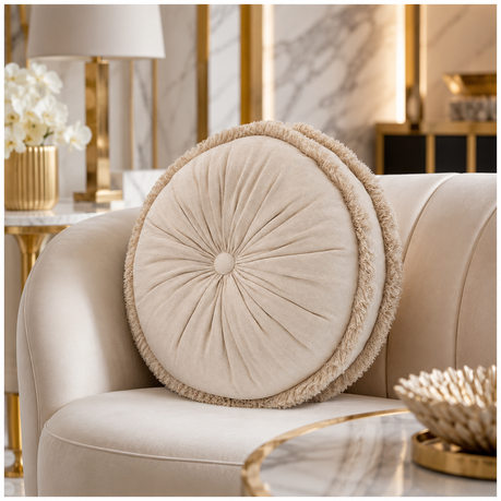 Elegant Round Velvet Scatter Cushion -43cm –Super Soft Throw Cushion