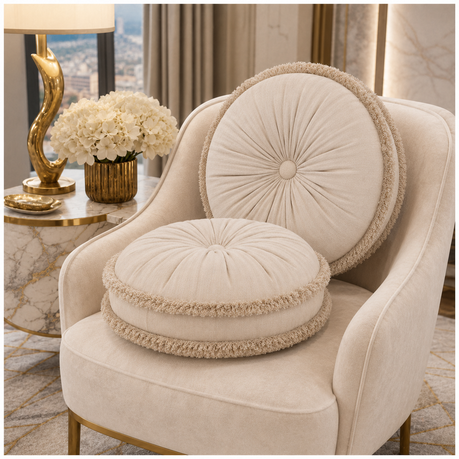 Elegant Round Velvet Scatter Cushion -43cm –Super Soft Throw Cushion