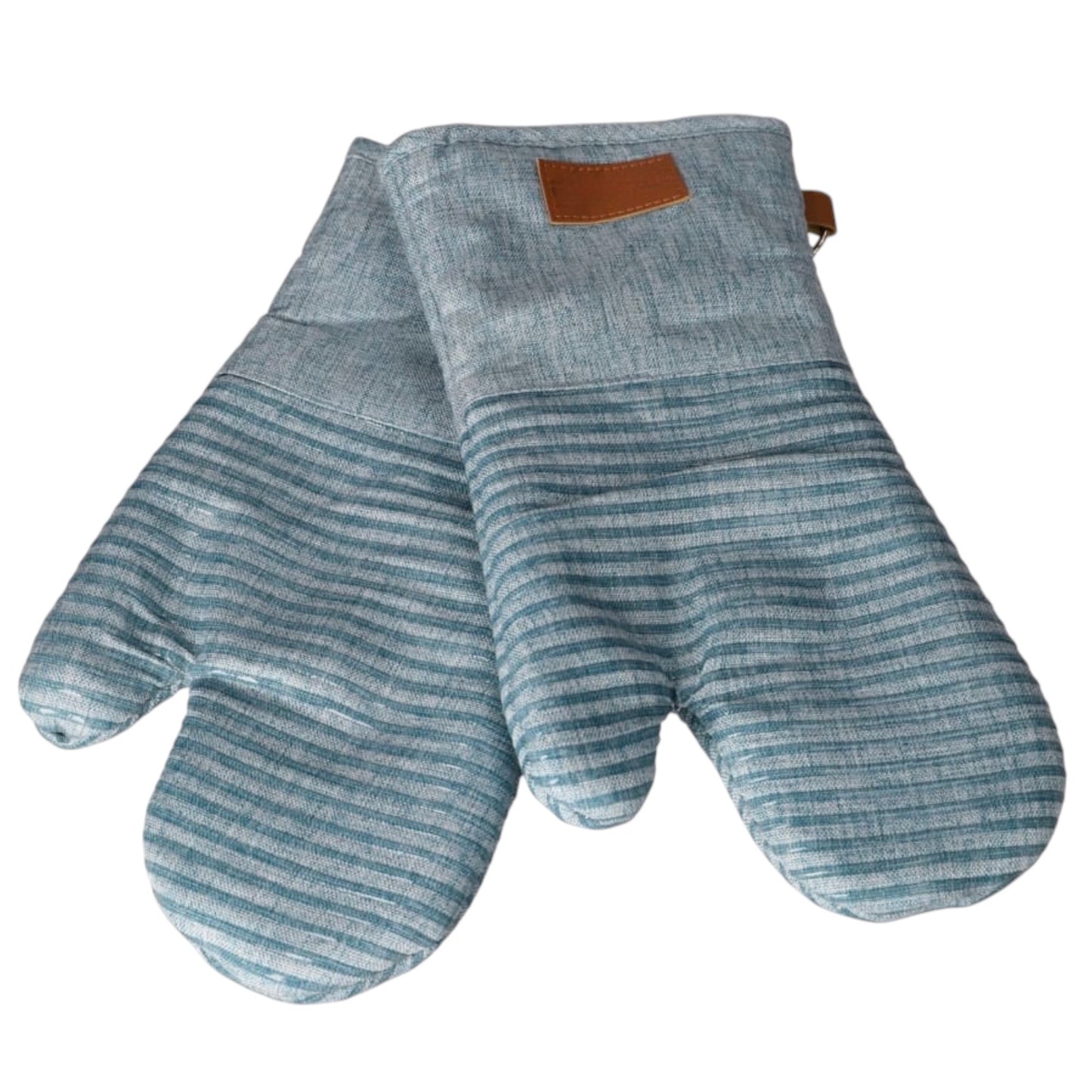 Thick Pair of Heat Resistant Cotton Silicone Oven Mitts - Non Slip