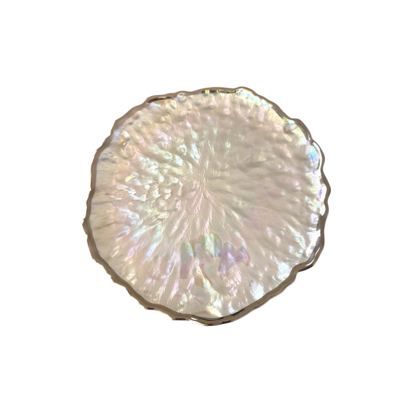 White Glass Flower Side Plate - 22cm