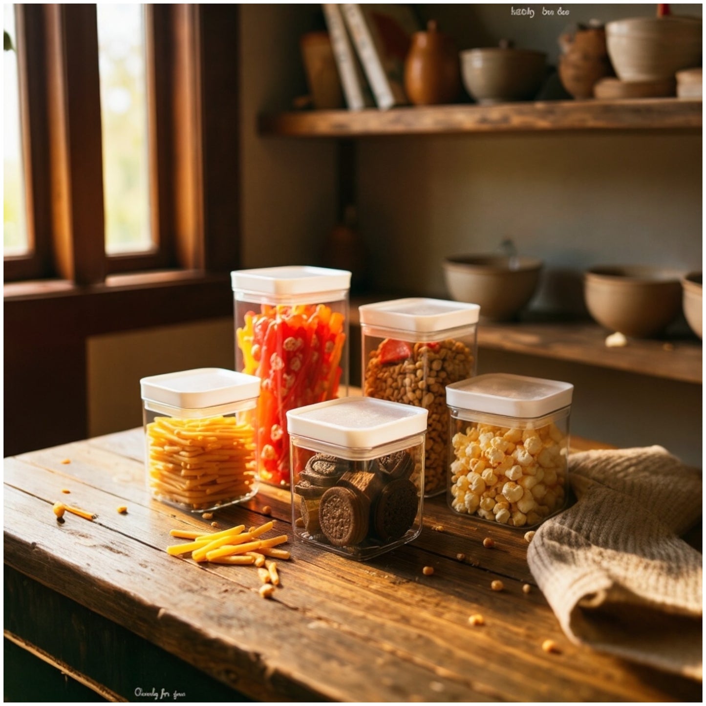 Modern Airtight Kitchen Storage Jar Set - 6 Piece