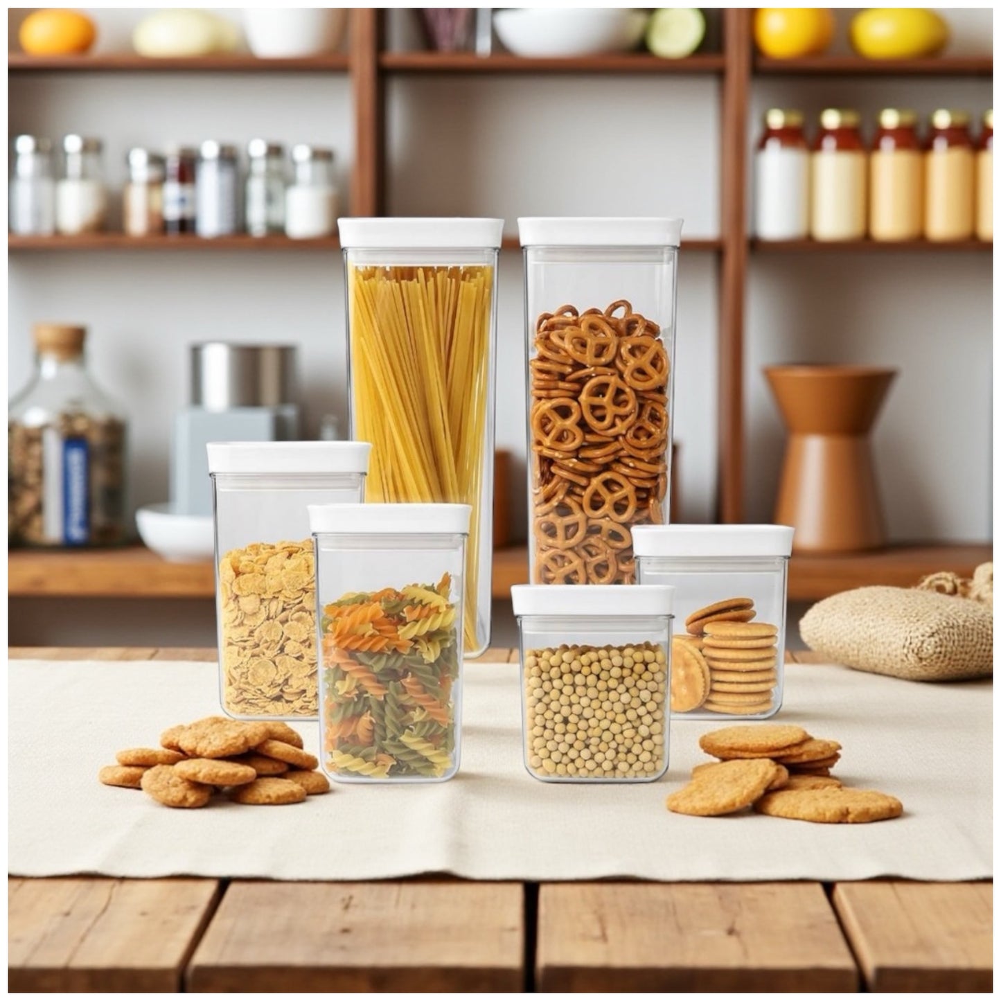 Modern Airtight Kitchen Storage Jar Set - 6 Piece