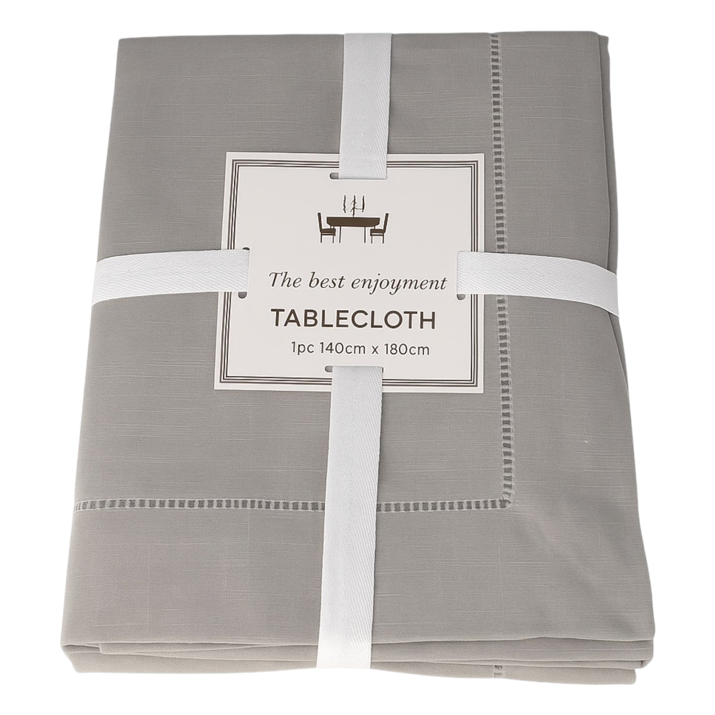 Luxury White Hemstitch Tablecloth-140cm x 180cm