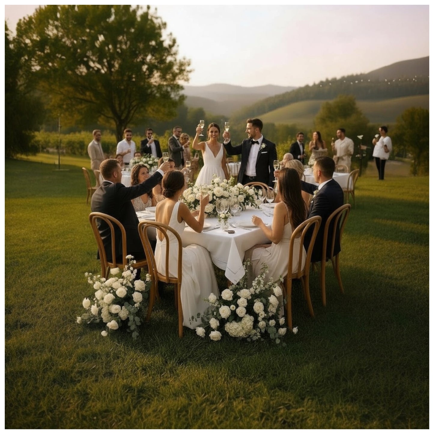 Luxury White Hemstitch Tablecloth-140cm x 180cm