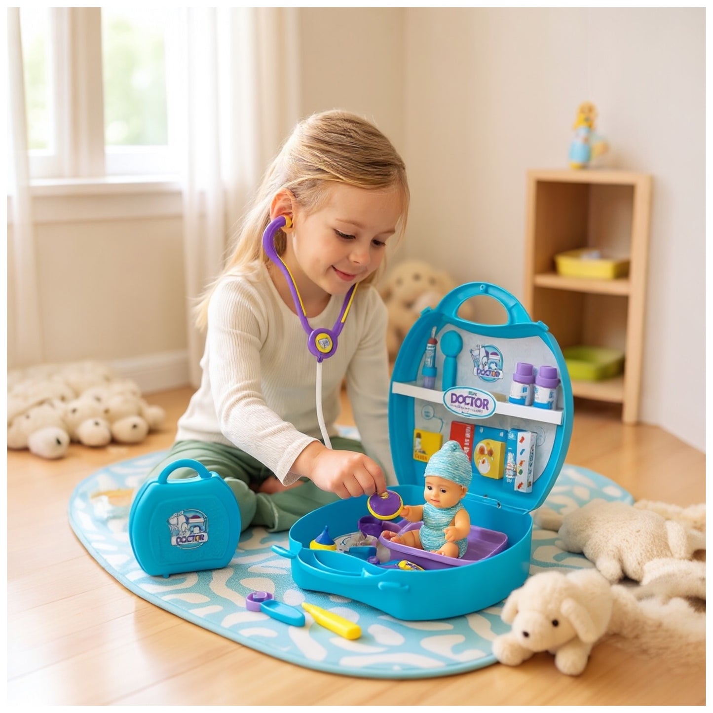 Toy Doctor Medical DIY Set – 21-Piece Play Kit with Baby Doll