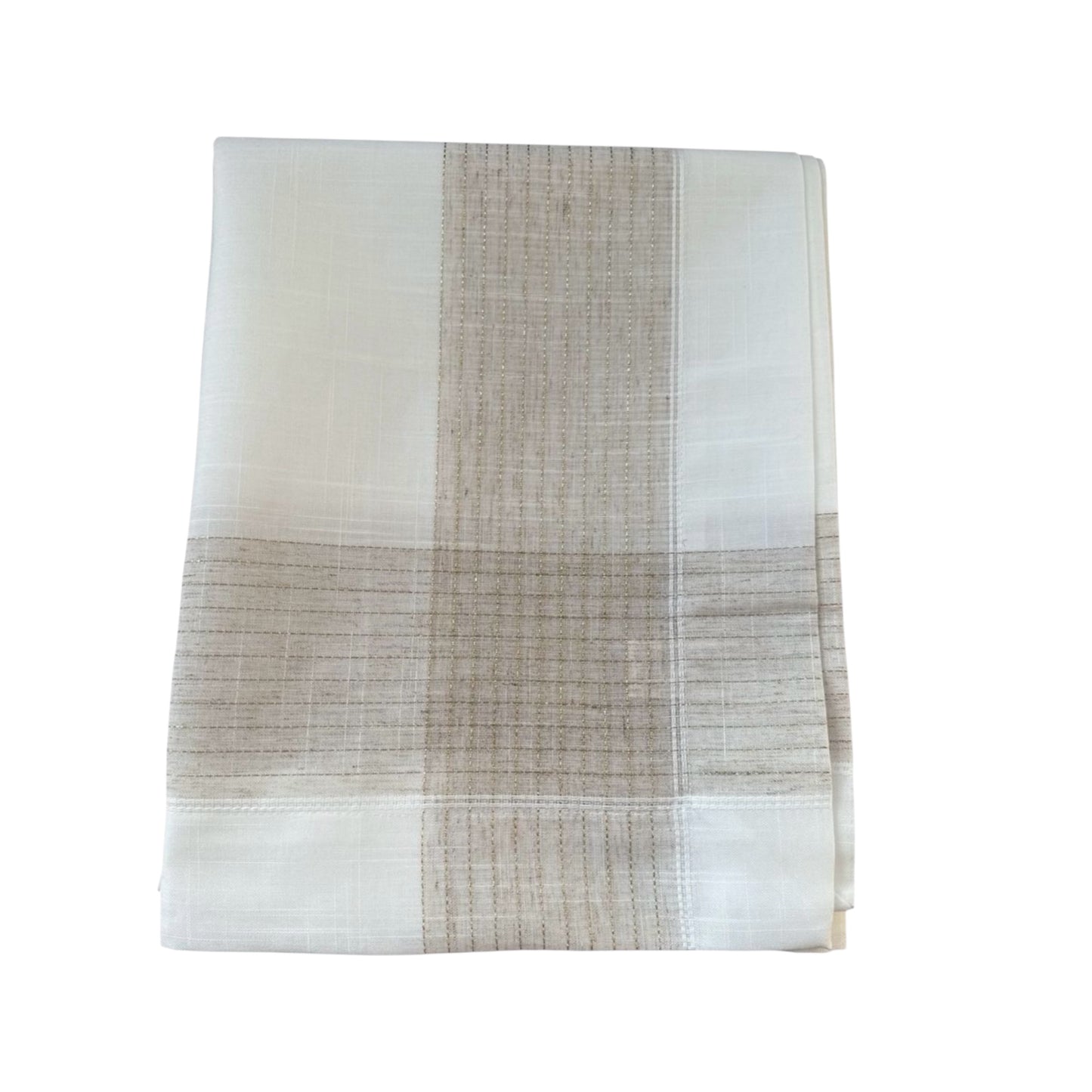 Luxury Woven Tablecloth - 160 × 220 cm (Gold-Thread Plaid Design)