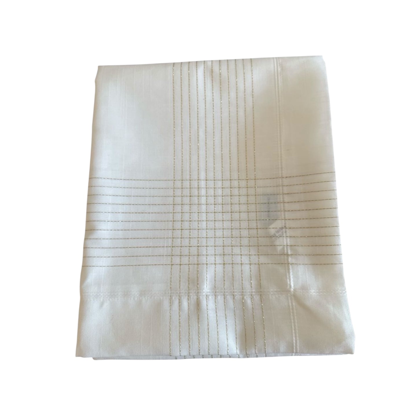 Luxury Woven Tablecloth - 160 × 220 cm (Gold-Thread Plaid Design)