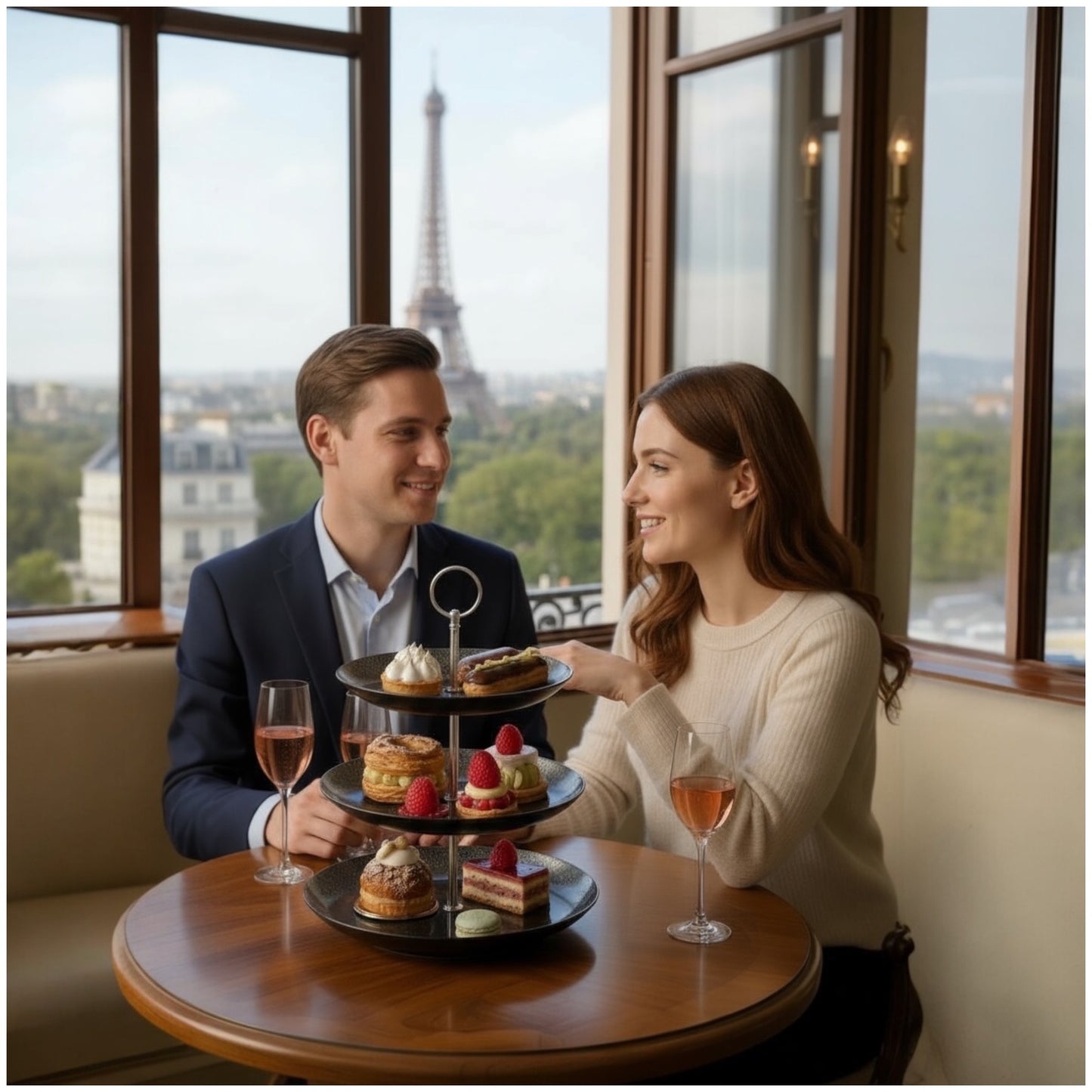 2-Tier Black Glass Dessert Stand – Elegant Serving Tray for Cakes, Pastries & High Tea