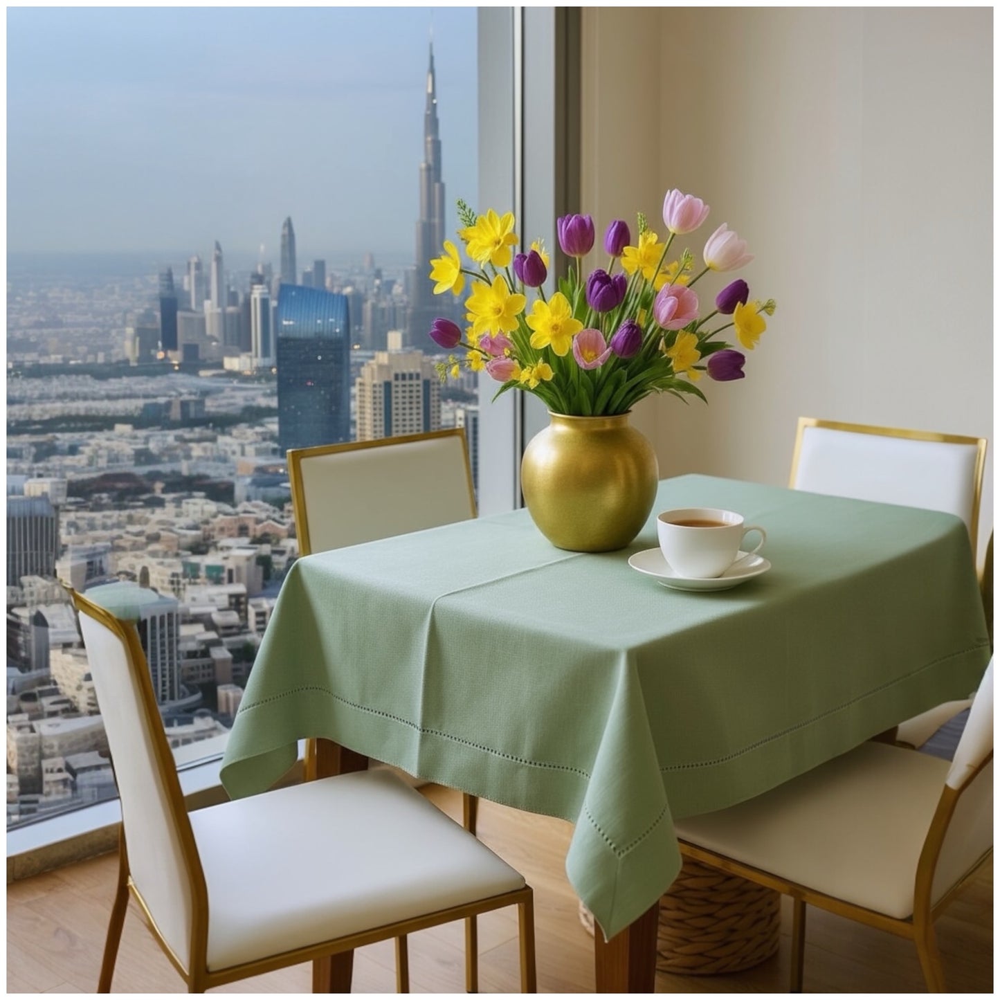 Elegant Sage Green Tablecloth - Perfect for Dining, Weddings & Decor