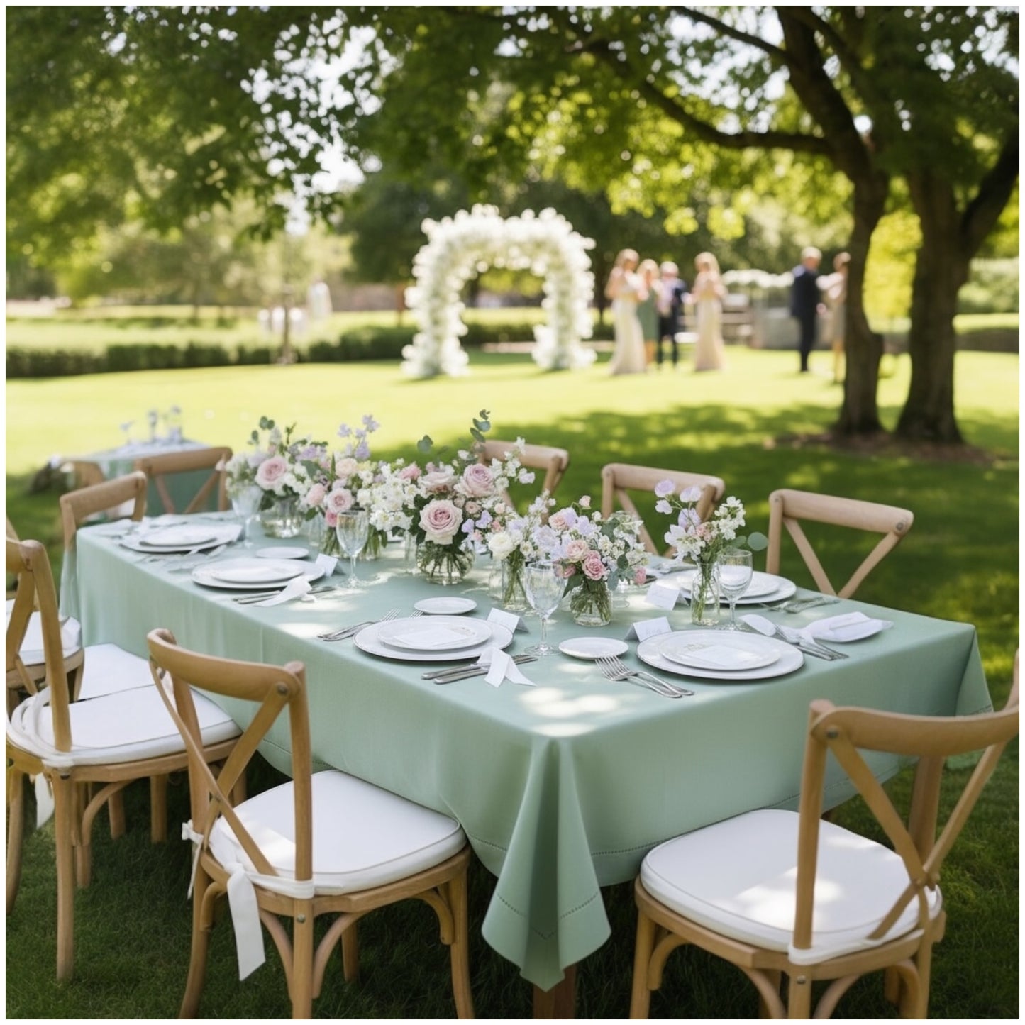 Elegant Sage Green Tablecloth - Perfect for Dining, Weddings & Decor