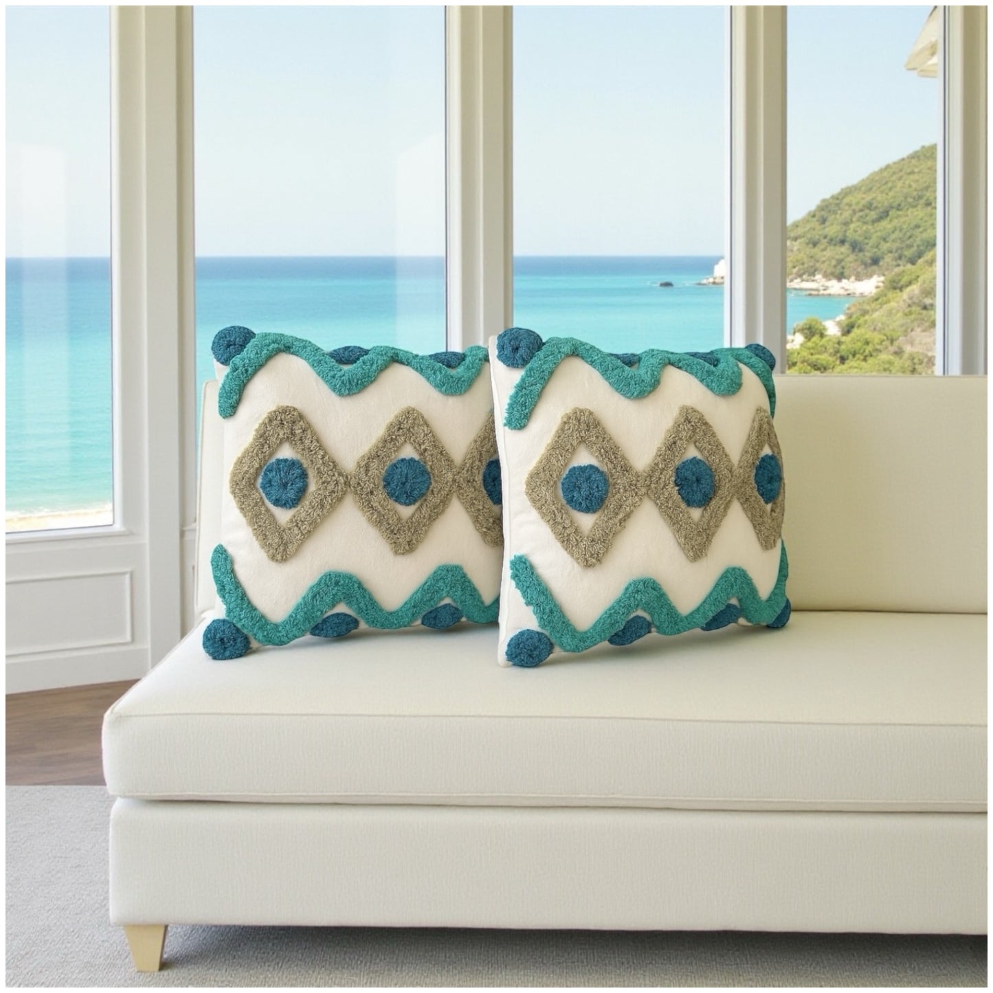 Plush Texture Cushion Covers Set of 2 – Soft, Stylish 45×45 Premium Deco