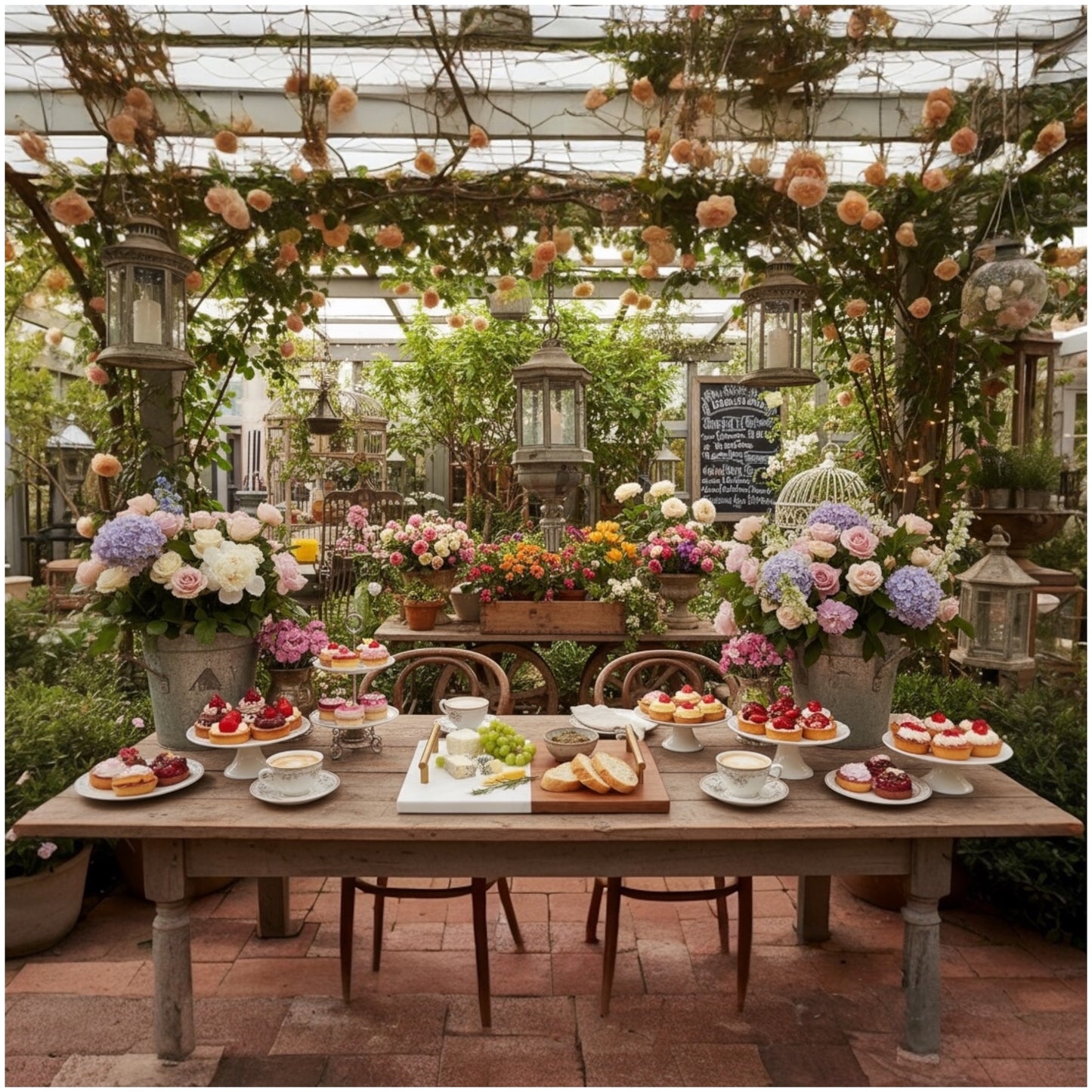 Elegant Marble and Acacia Wooden Serving Platter with Gold Handles