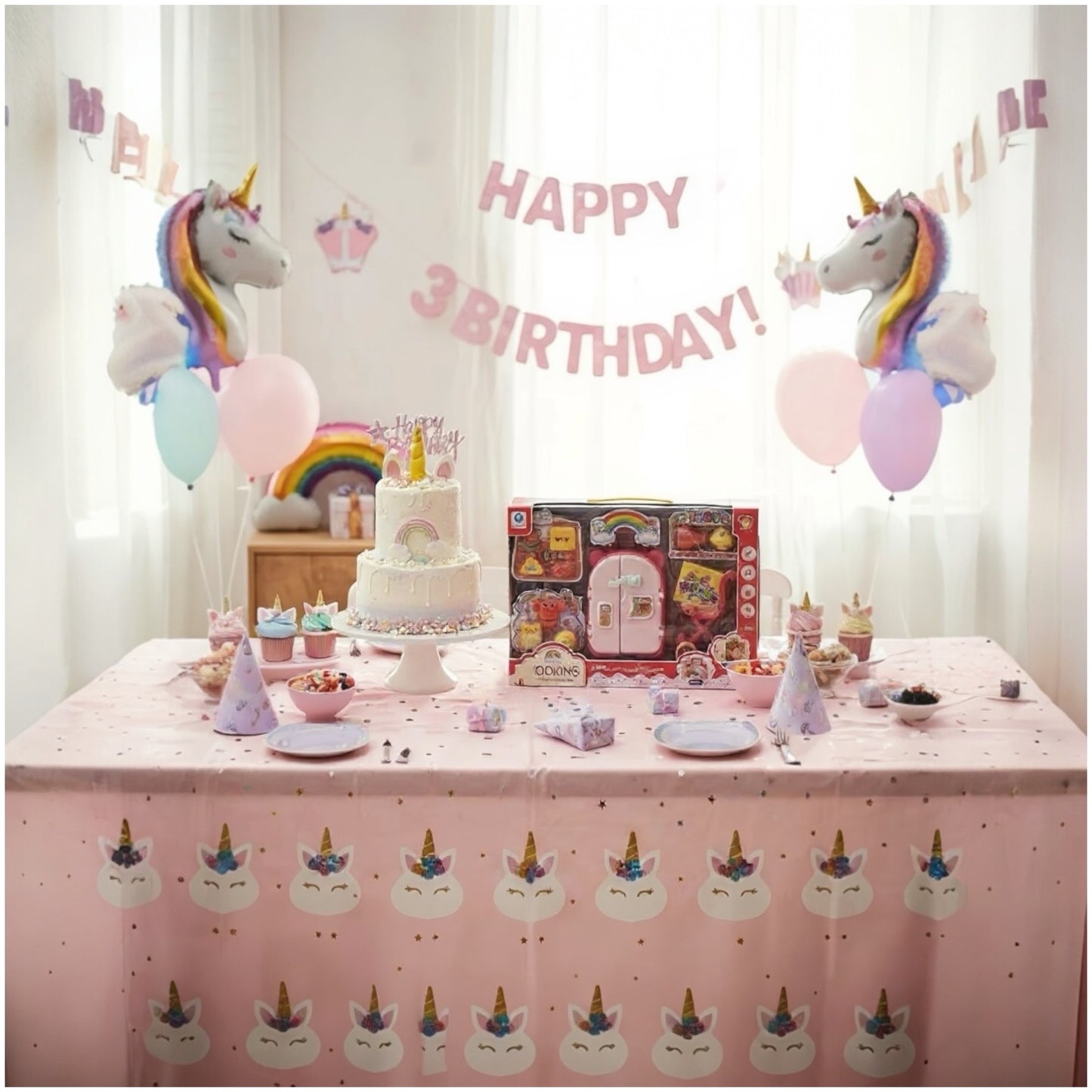 Toy Kids Cooking Refrigerator Playset – Pretend Kitchen Toy with Food Accessories (38×26×9 cm)