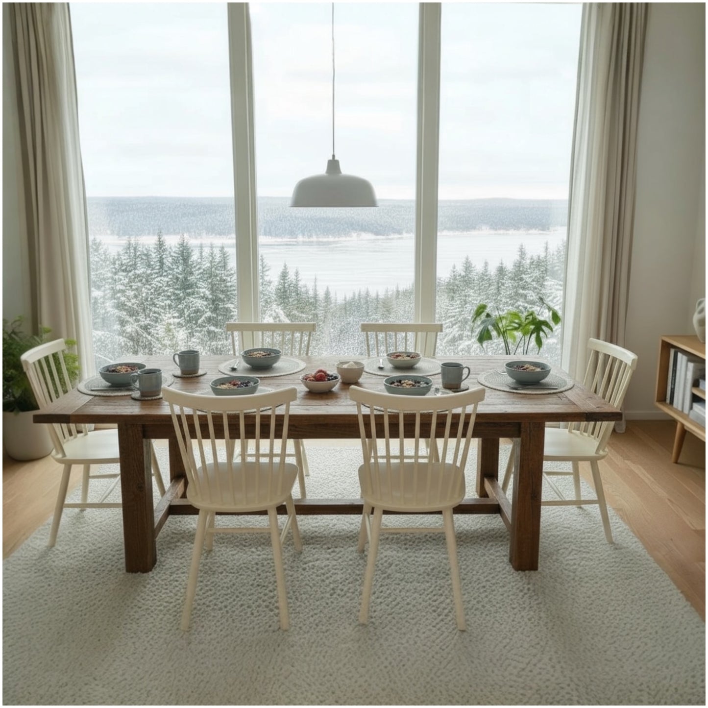 Stylish Set of Four Round Woven look Placemats–Natural Fibre Fringe Design