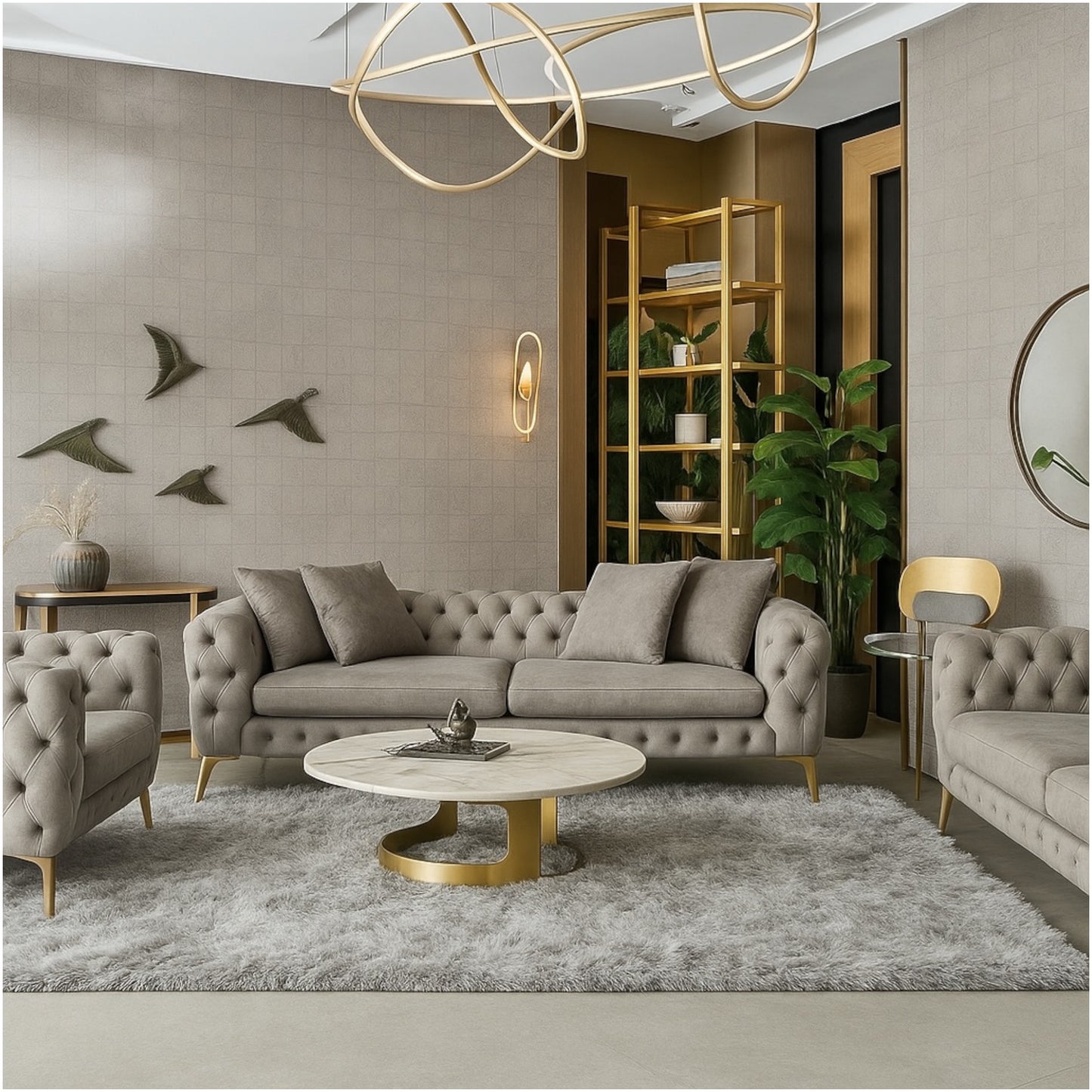 Luxury Thick Grey Faux Fur Carpet – 180 cm × 120 cm