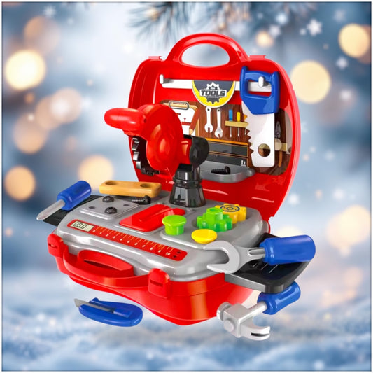 Toy 19-Piece Kids Tool Box Play Set – Portable Builder Kit with Carry Case | Ages 3+