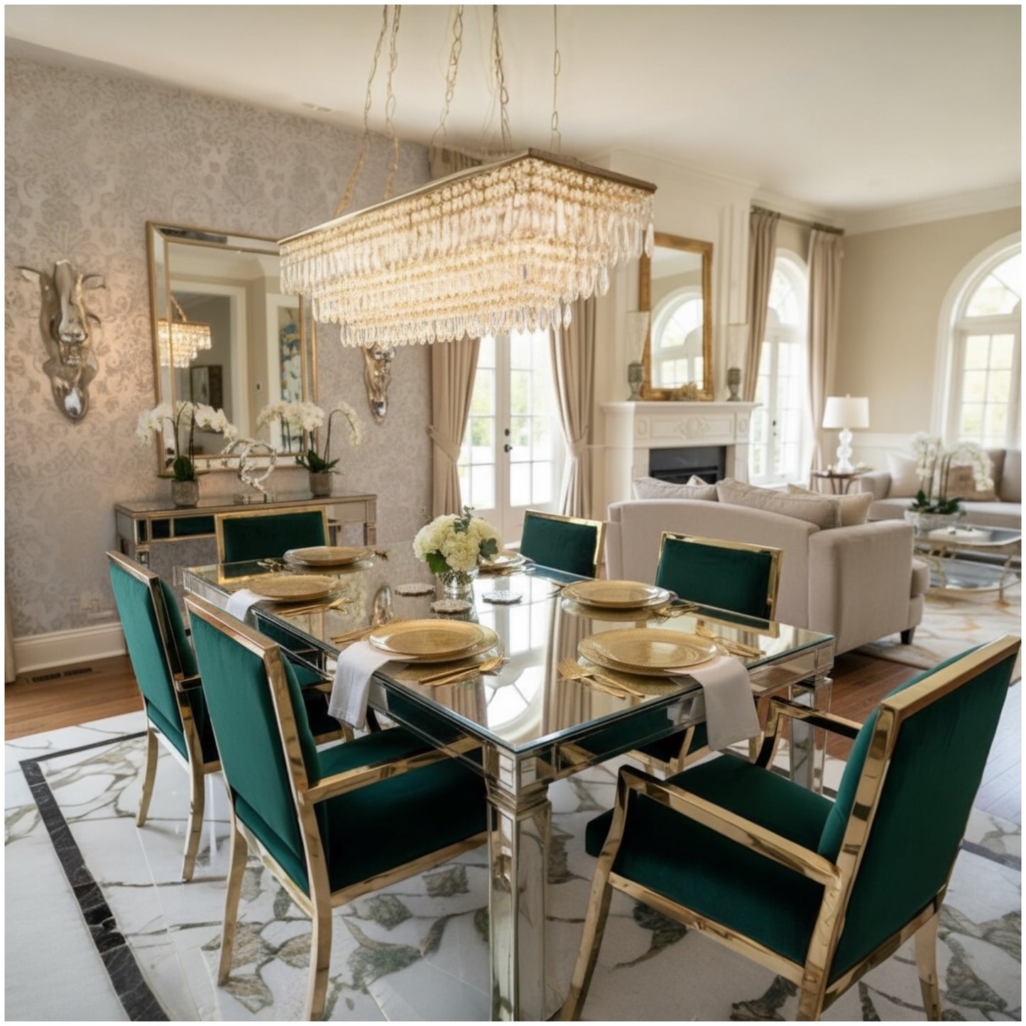 Luxury Shimmer Gold Glass Dinner Plates – 27 cm & 33 cm Set | Elegant Textured Finish for Modern Dining & Entertaining