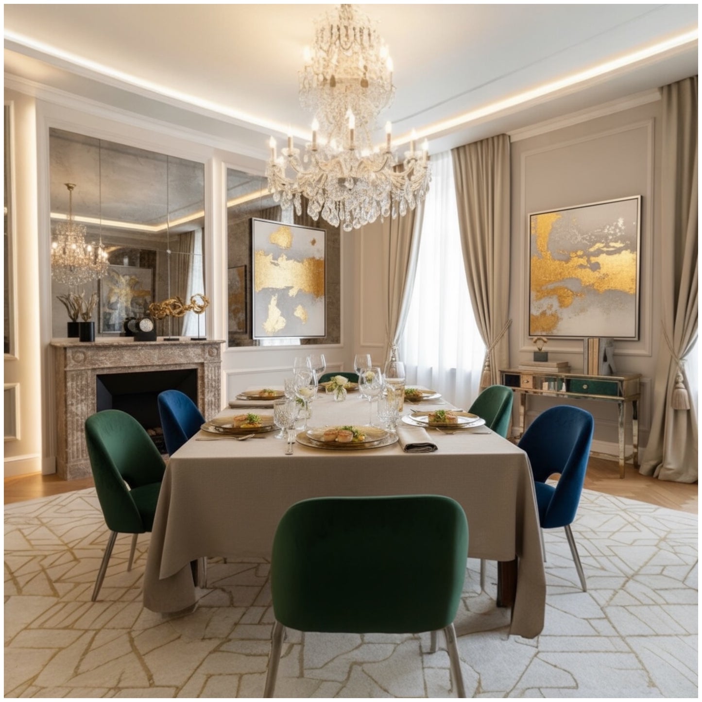 Luxury Shimmer Gold Glass Dinner Plates – 27 cm & 33 cm Set | Elegant Textured Finish for Modern Dining & Entertaining