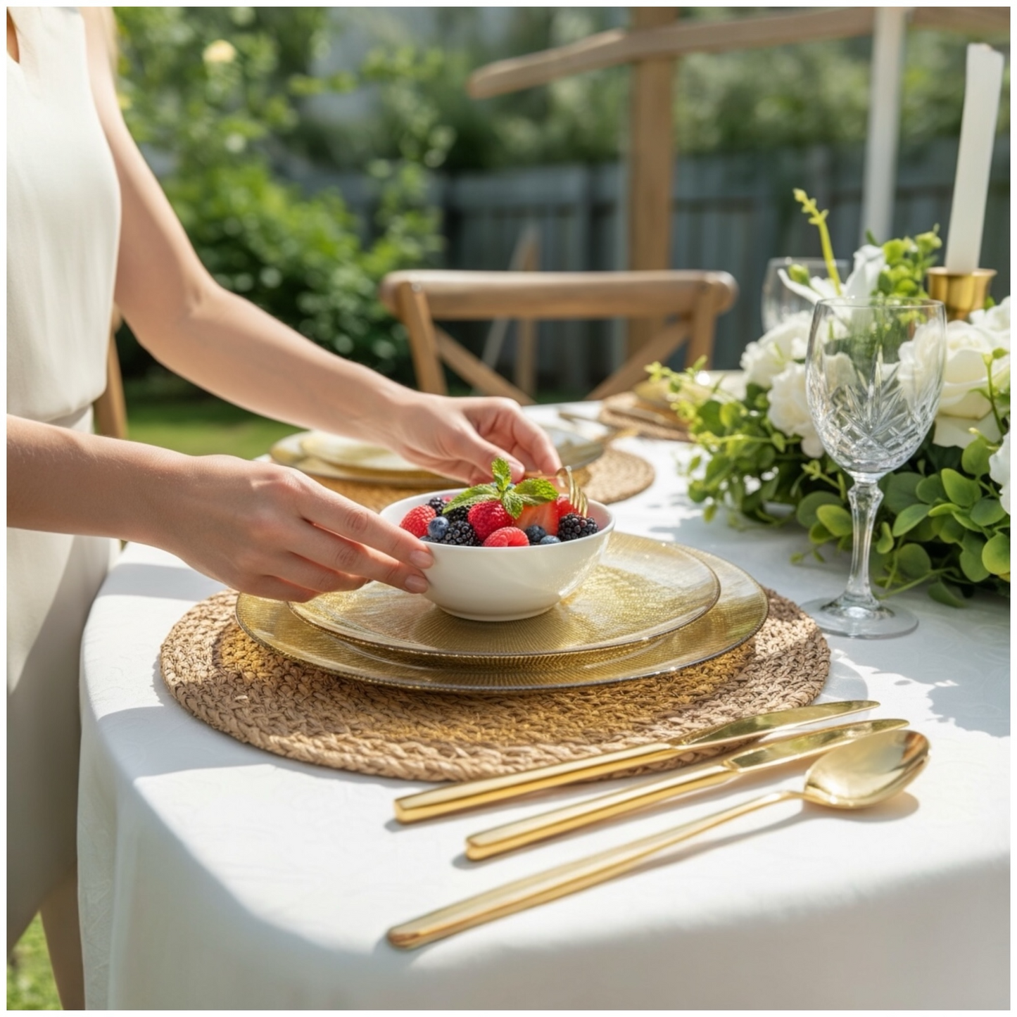 Luxury Shimmer Gold Glass Dinner Plates – 27 cm & 33 cm Set | Elegant Textured Finish for Modern Dining & Entertaining