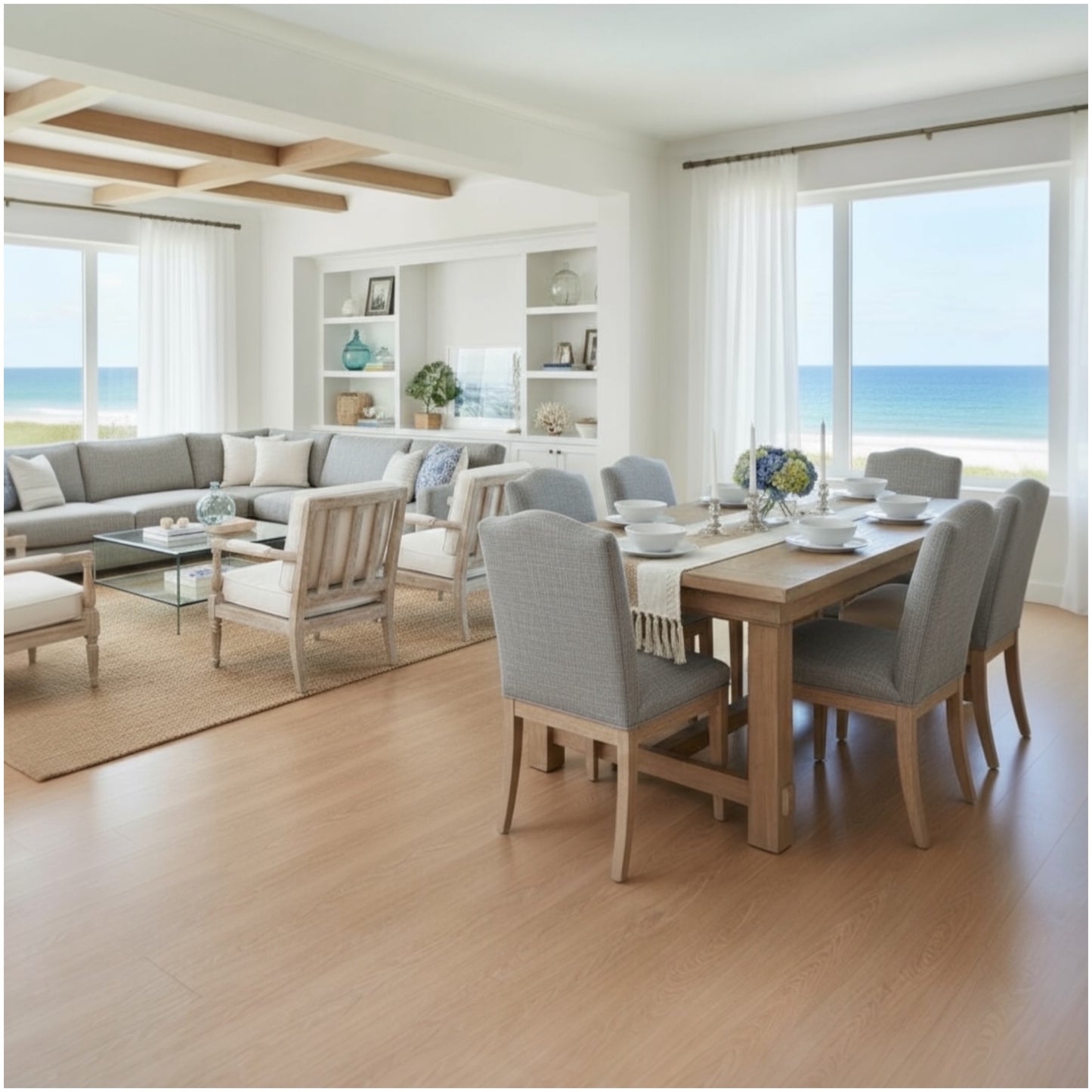 Handcrafted Boho Macramé Table Runner – Natural Cotton, Cream & Brown