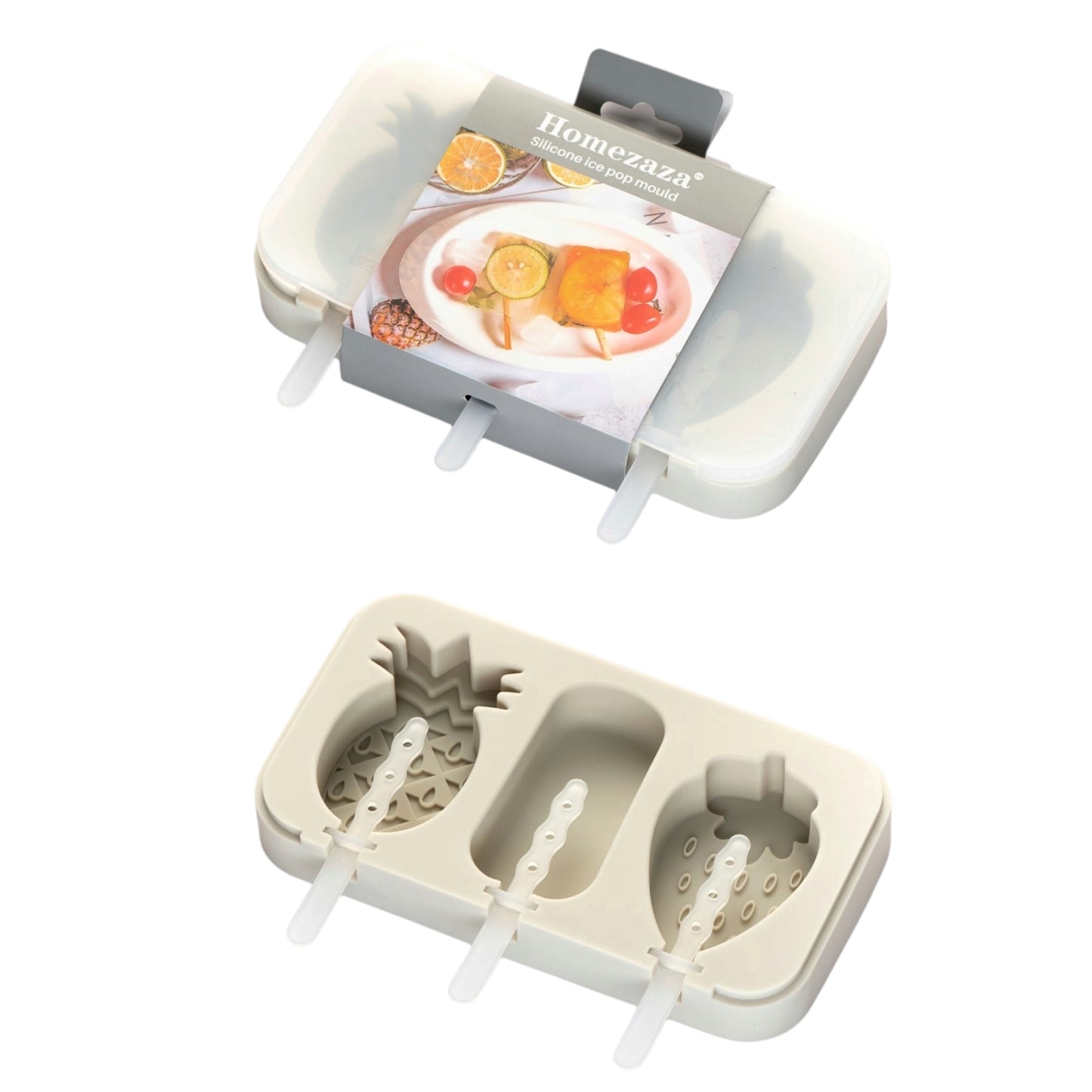 Silicone Ice Pop Mould – Pineapple, Ice-Cream & Strawberry Shape