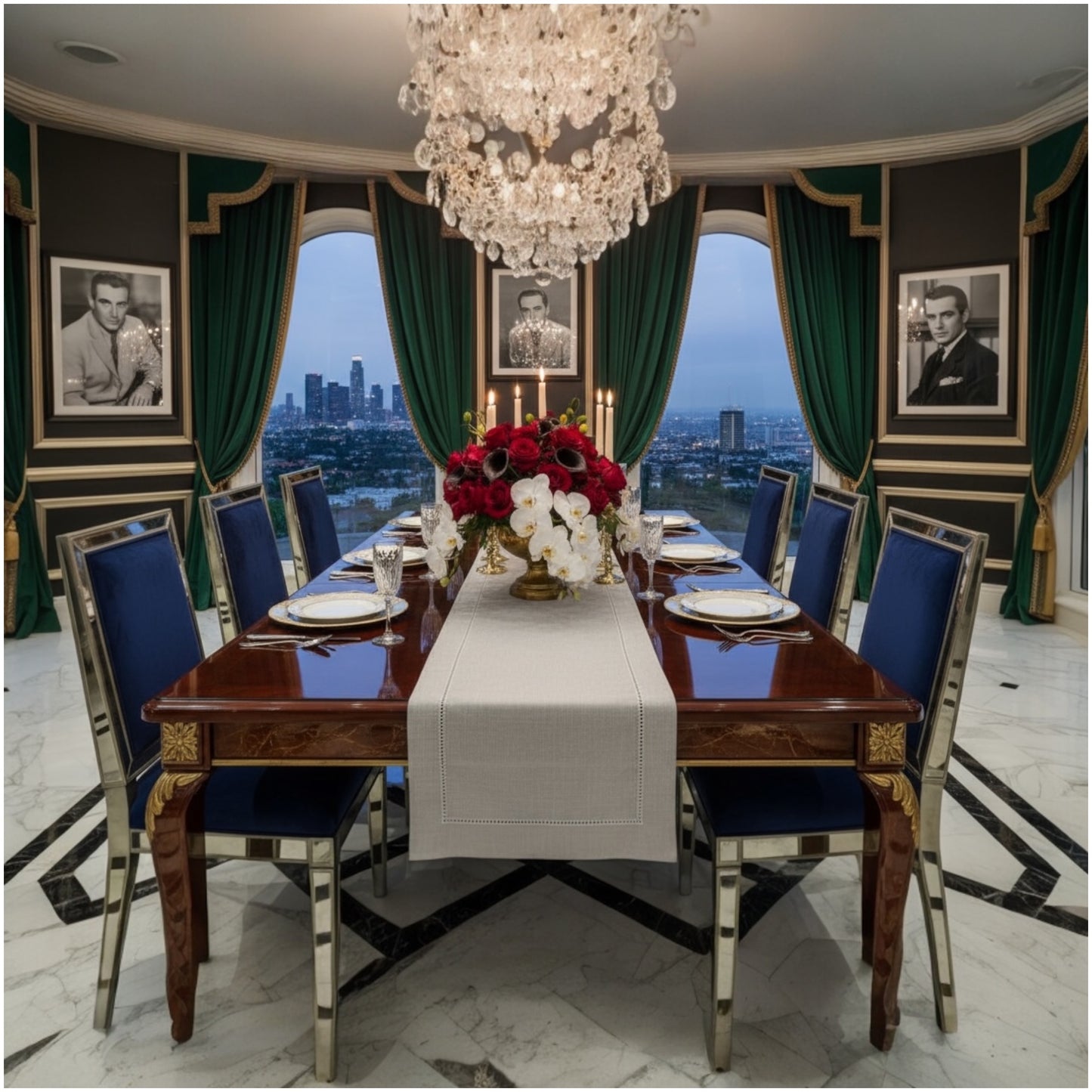 Luxury Linen-Blend Table Runner – 40 × 180 cm (Neutral Beige & stone Finish)