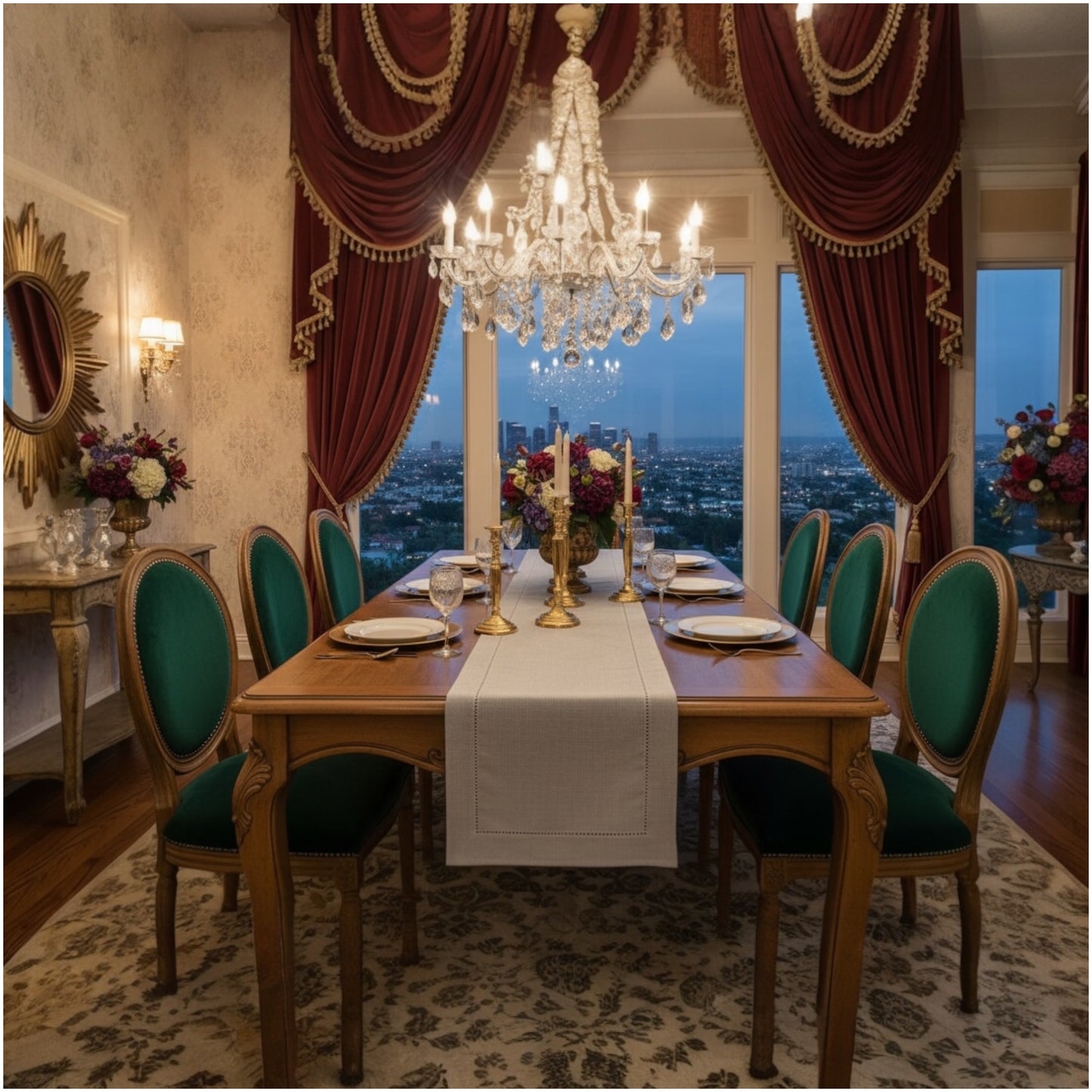 Luxury Linen-Blend Table Runner – 40 × 180 cm (Neutral Beige & stone Finish)