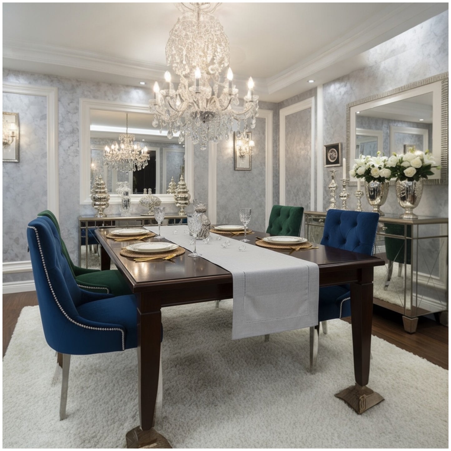 Luxury Linen-Blend Table Runner – 40 × 180 cm (Neutral Beige & stone Finish)