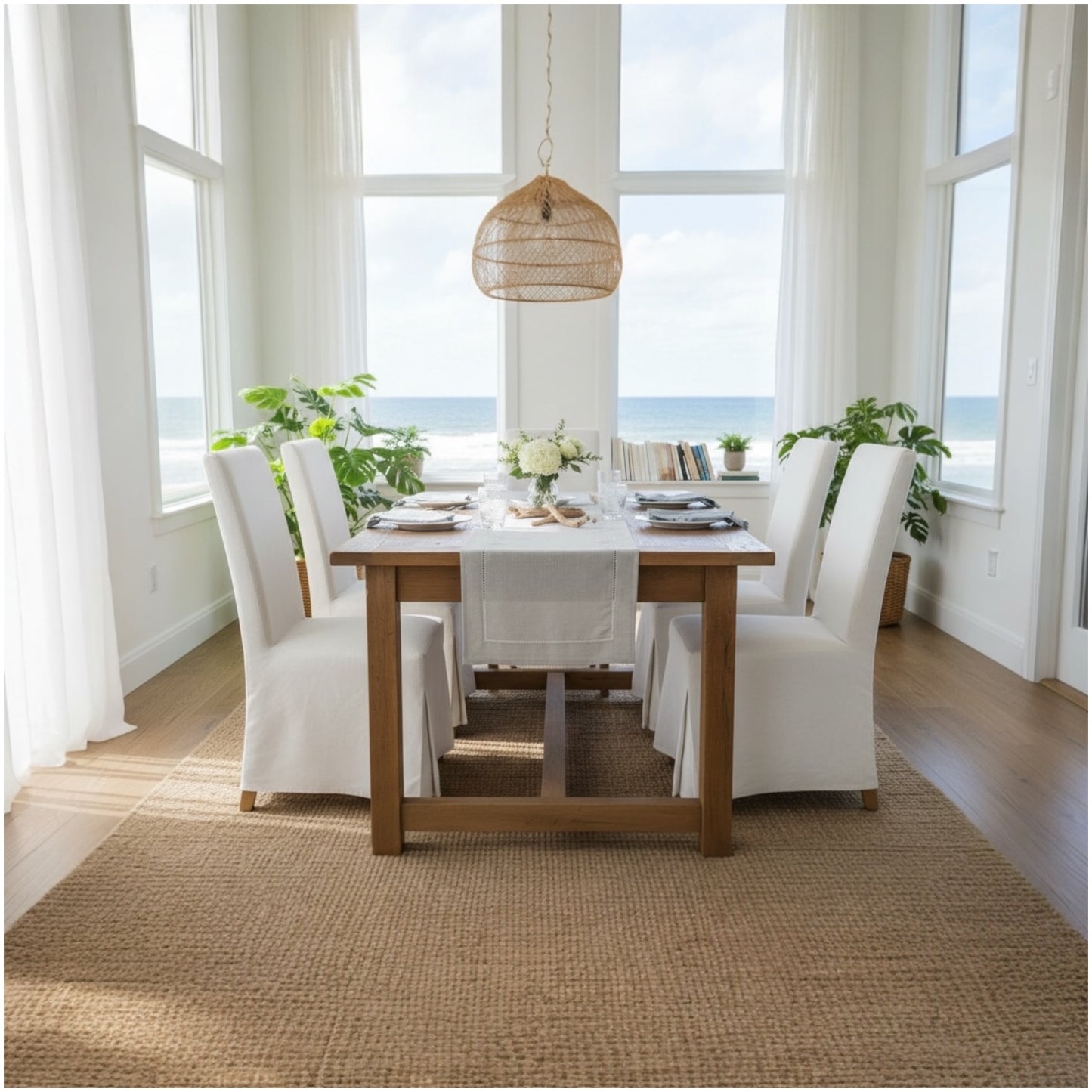 Luxury Linen-Blend Table Runner – 40 × 180 cm (Neutral Beige & stone Finish)