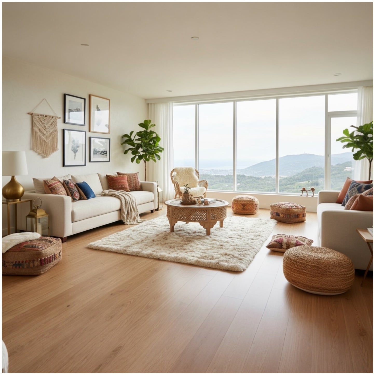 Ultra-Fluffy Faux Fur Rug– Ivory with Caramel Tips (120 × 180cm, 7 cm Pile)