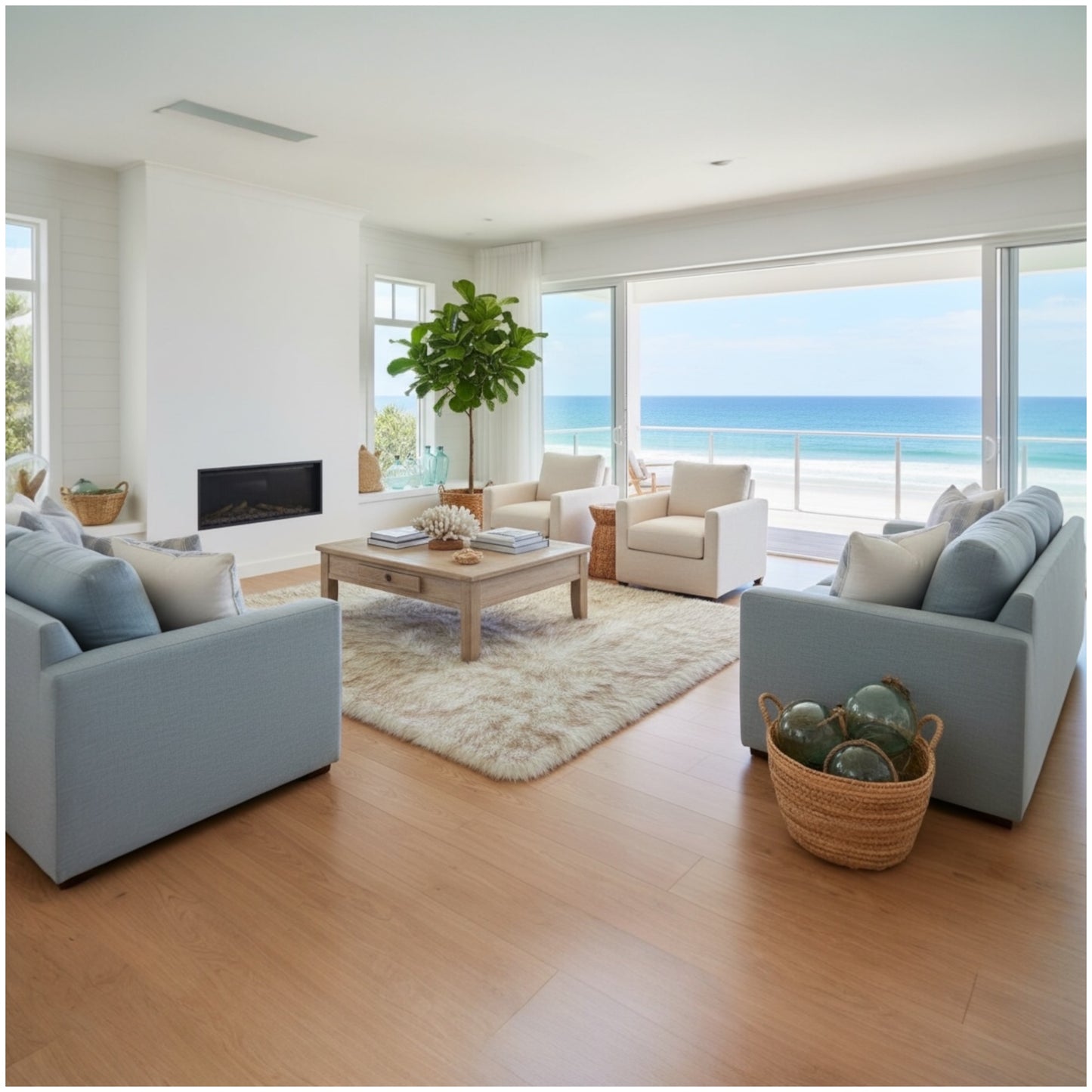 Ultra-Fluffy Faux Fur Rug– Ivory with Caramel Tips (120 × 180cm, 7 cm Pile)