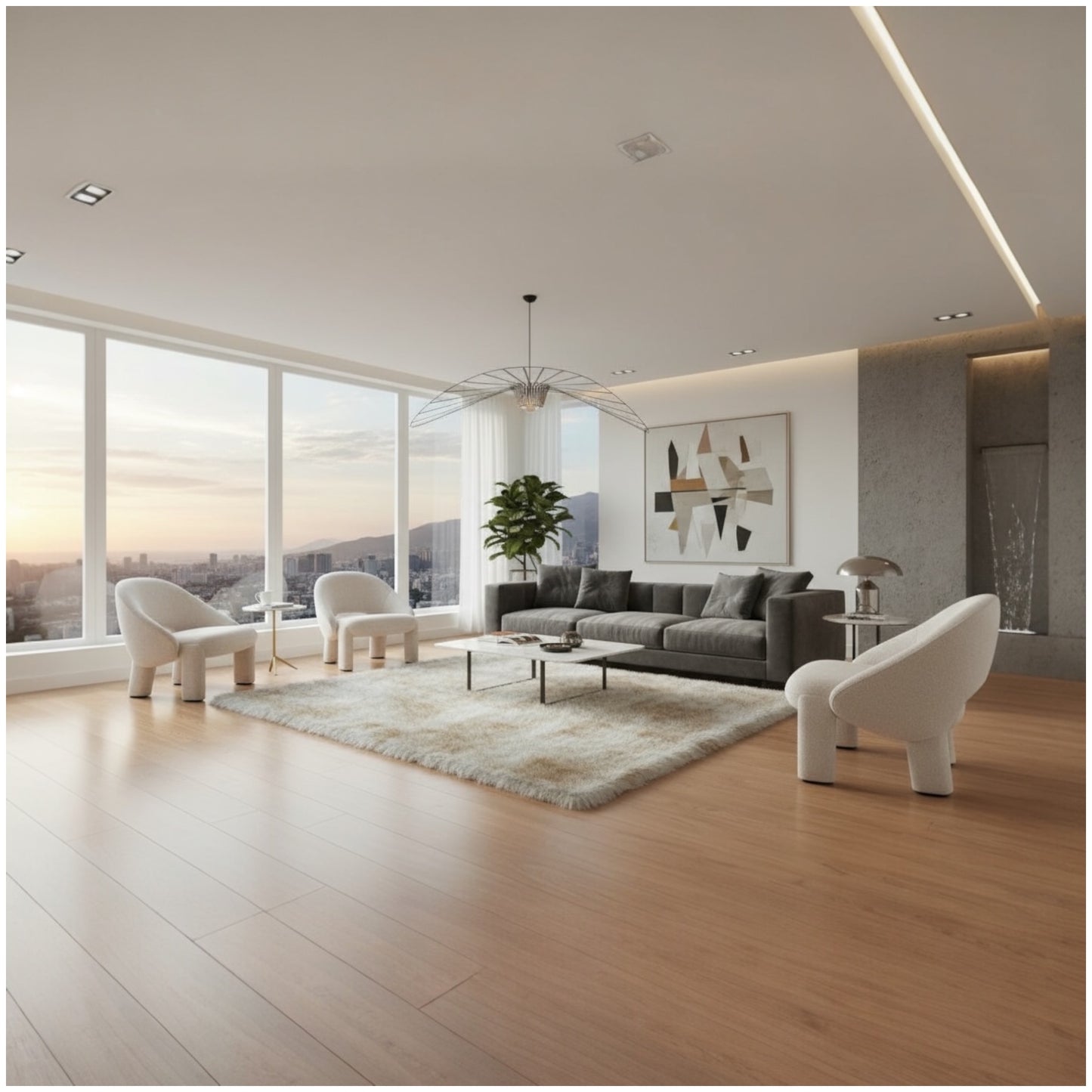 Ultra-Fluffy Faux Fur Rug– Ivory with Caramel Tips (120 × 180cm, 7 cm Pile)